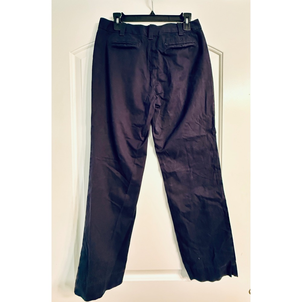 Lands' End Chino Pants 6 Navy Blue Straight Leg Cotton Twill Classic Preppy